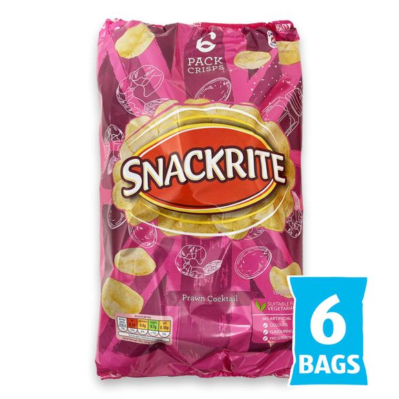 Snackrite Multipack Prawn Cocktail Potato Crisps 6x25g